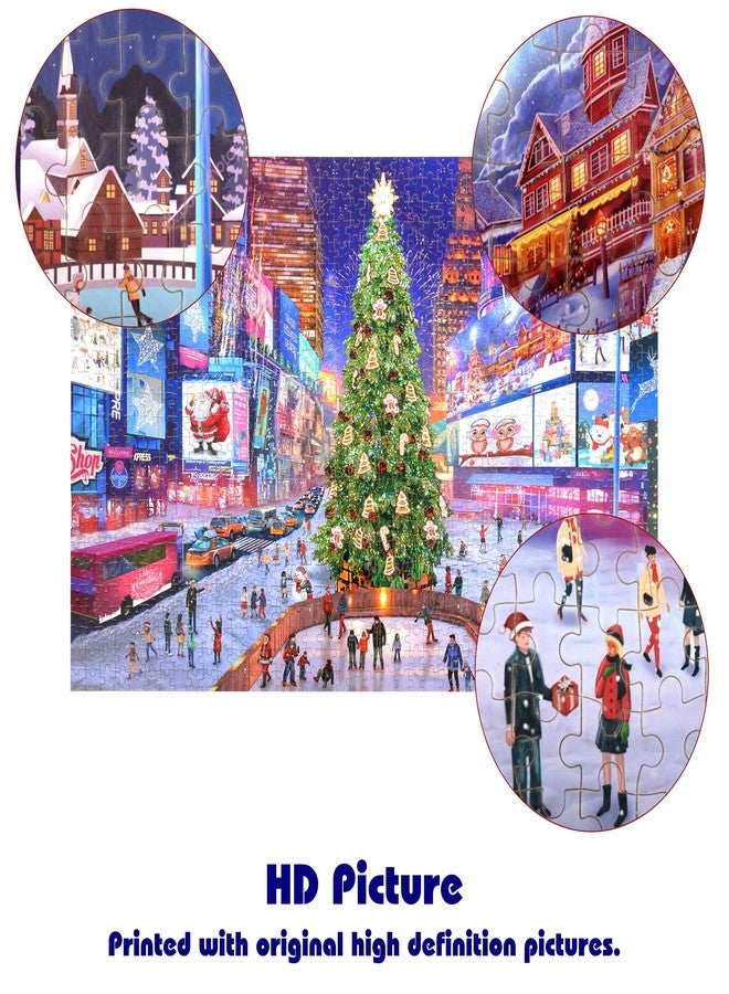 Tektalk 1000 Piece Wooden Puzzle Jigsaw Puzzle for Teens & Adults - Times Square in Christmas - Image 5